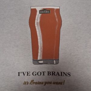 1990's Screen Stars Brains Brewery Beer T-Shirt Men's XXL Gray Fruit of the Loom